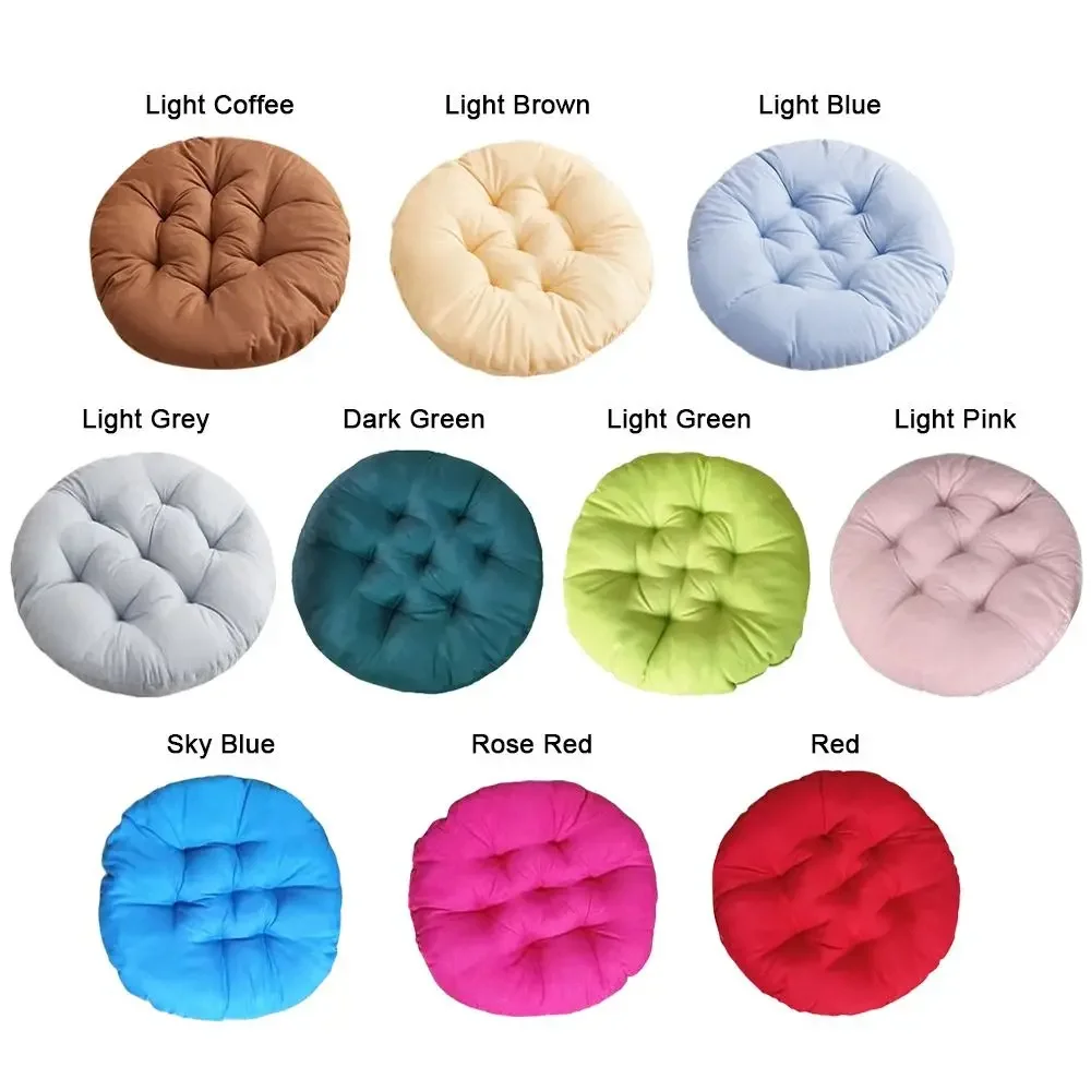 Durable Nap Pillow Round Pad Solid Color Thicken Seat Cushion Non-slip Round Cushion Winter