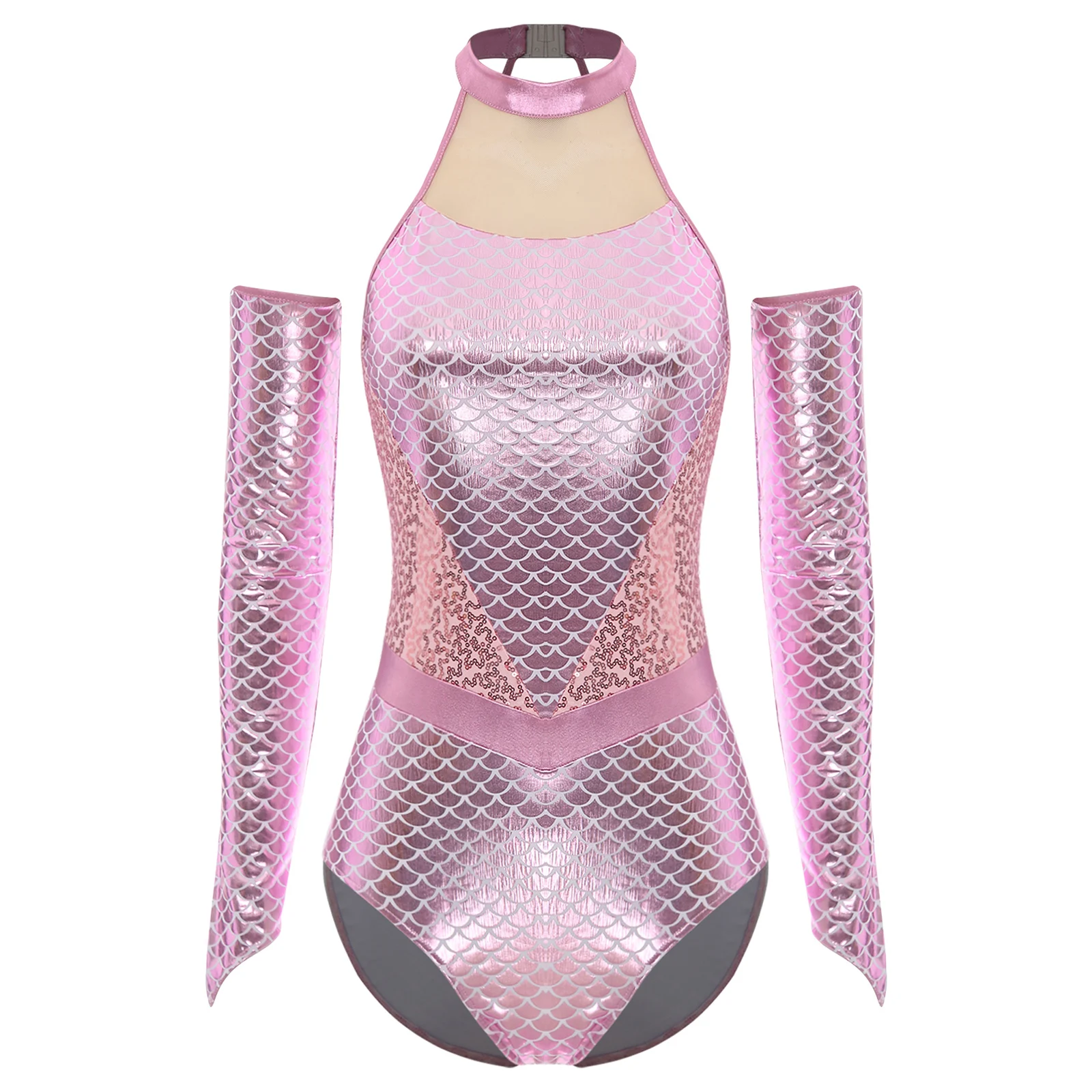 

Взрослый женский купальник русалки с рыбьей чешуей и перчатками, пляжная одежда, карнавал, Хэллоуин, syrena, косплей, боди для выступлений