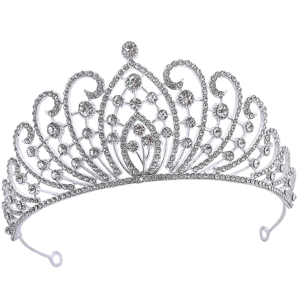 

Bridal Tiaras Wedding Hair Accessories Princess Crown Rhinestone Headpiece Zinc Alloy Bridesmaids Headdress For Bride Party