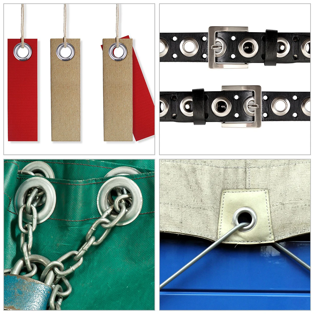 100Pcs/Set Grommet Tool Kit 100 Sets Grommets Eyelets 12-20mm Inside Diameter Silver for Clothes Shoes Bag Leather Crafts DIY