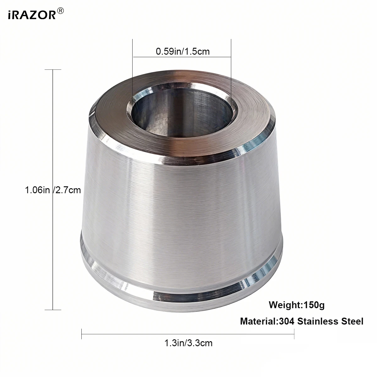 IRAZOR Safety Razor Base,Heavy Durable 304 Stailesss Steel Shaver Stand Holder for Manual Razor,Holder Diameter 1.5cm
