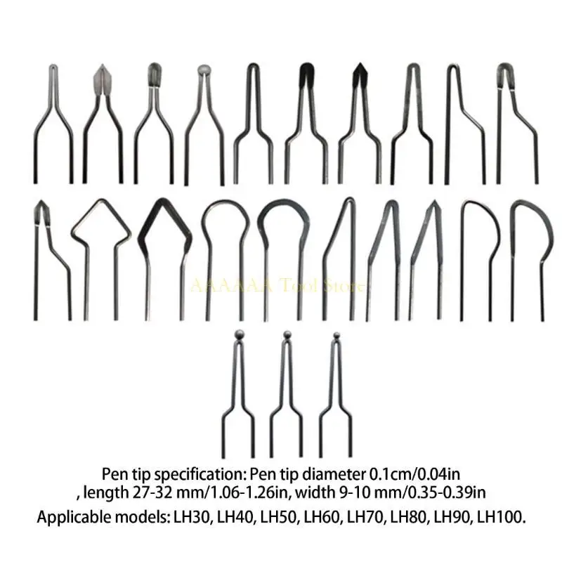 A2BE Set Of 23 Multifunctional Burning Tips For Pyrography Machines Even Heat Distribution And Smooth Lines