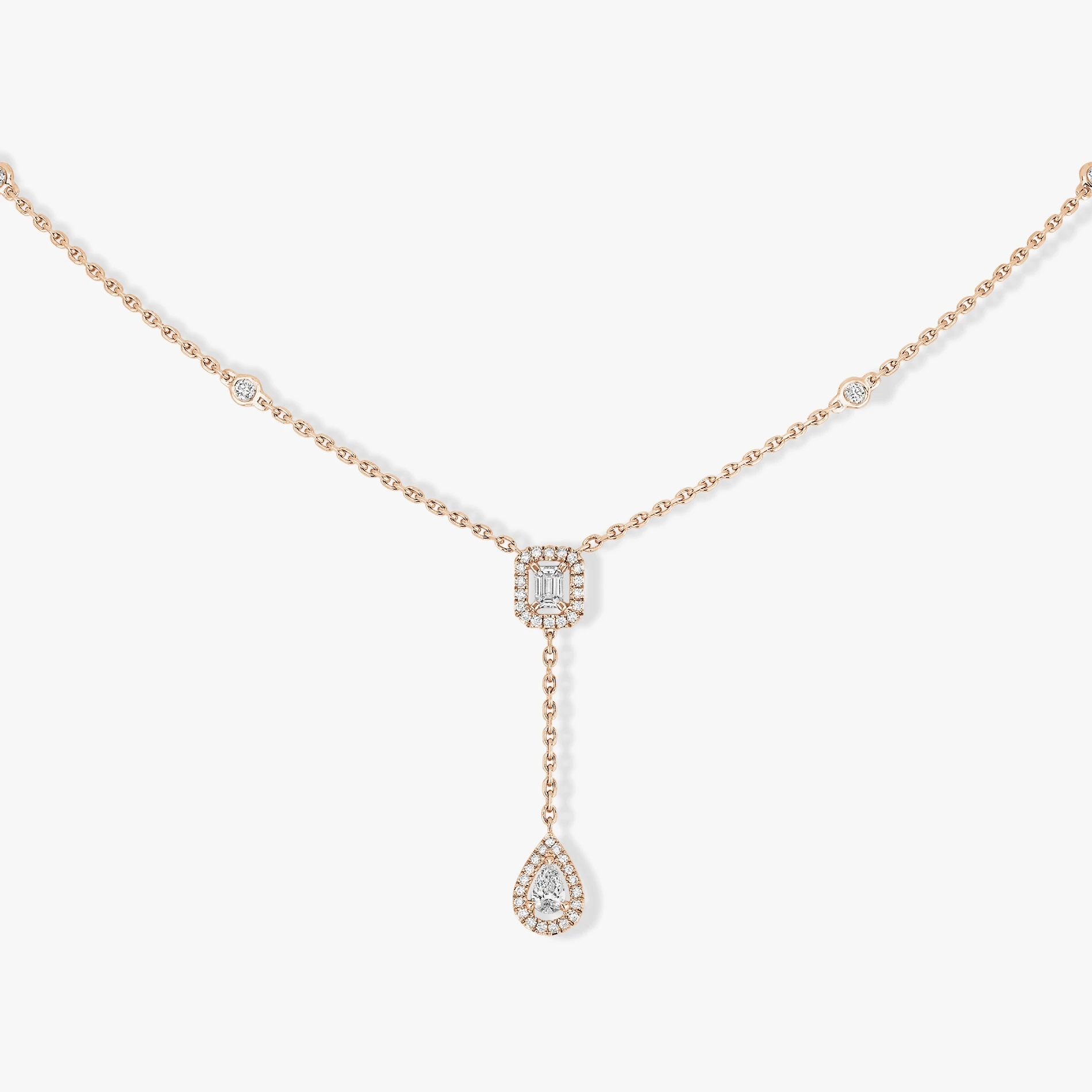 Advanced Light Luxury High Fashion Pure Silver s925 Elegant MY TWIN TIE 0.10CT X2 Series Diamond Exquisite Necklace