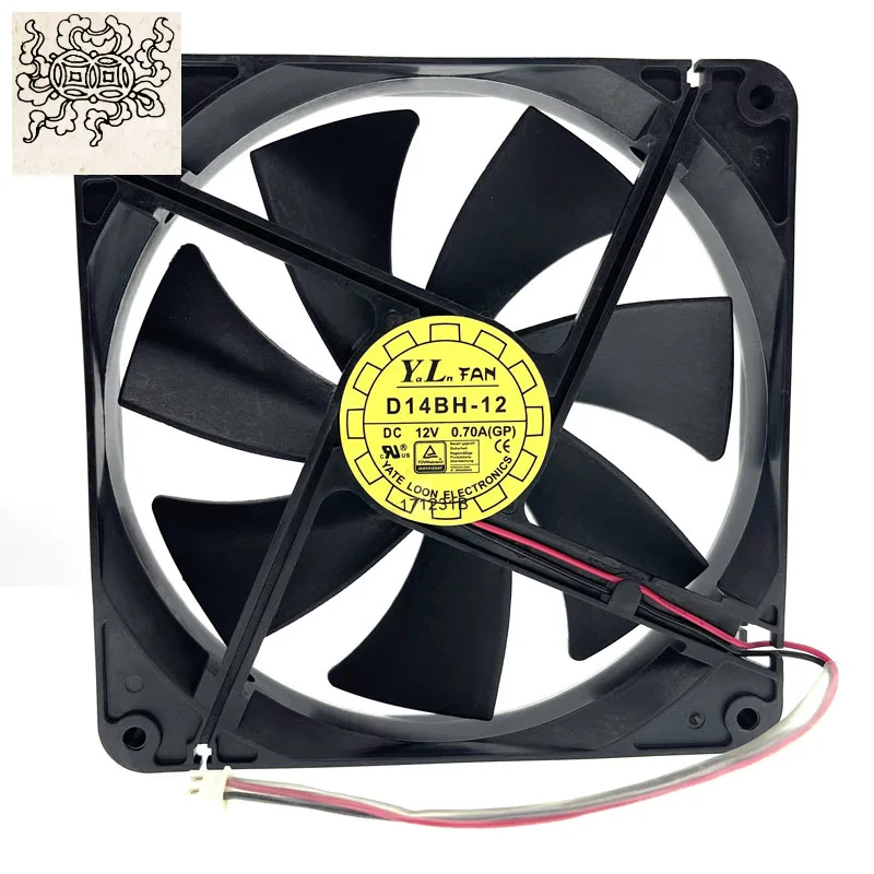 

Jinlingge for D14BH-12 140mm Cooling Fan 140X140X25mm High Speed 2500RPM 0.40A Yate Loon Computer Cooling Fan Dual Ball Bearing