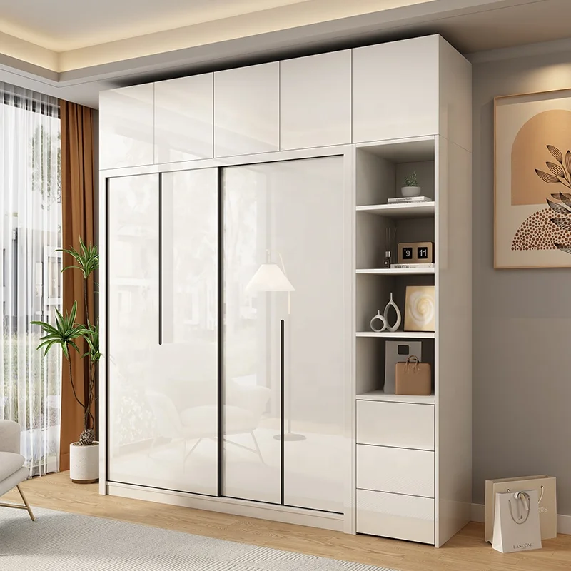 Modern Luxury Style Bedroom Furniture Color Optional Wooden Wardrobe Cabinet Closet with Storage