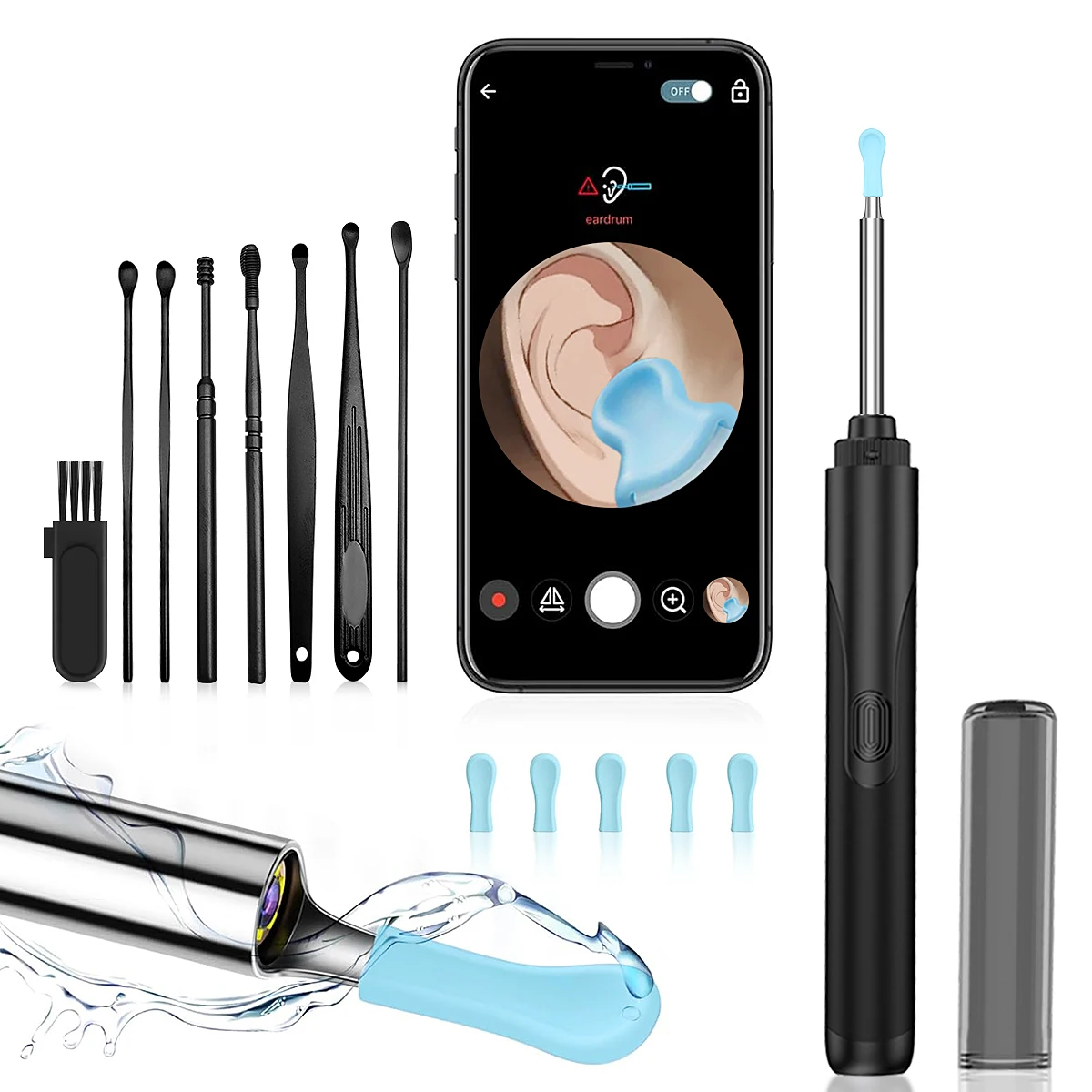 

Smart Visual Ear Cleaner Ear Sticks Otoscope USB C Charging Endoscope Wax Removal Tool Earpick MIni Camera Health Care Set