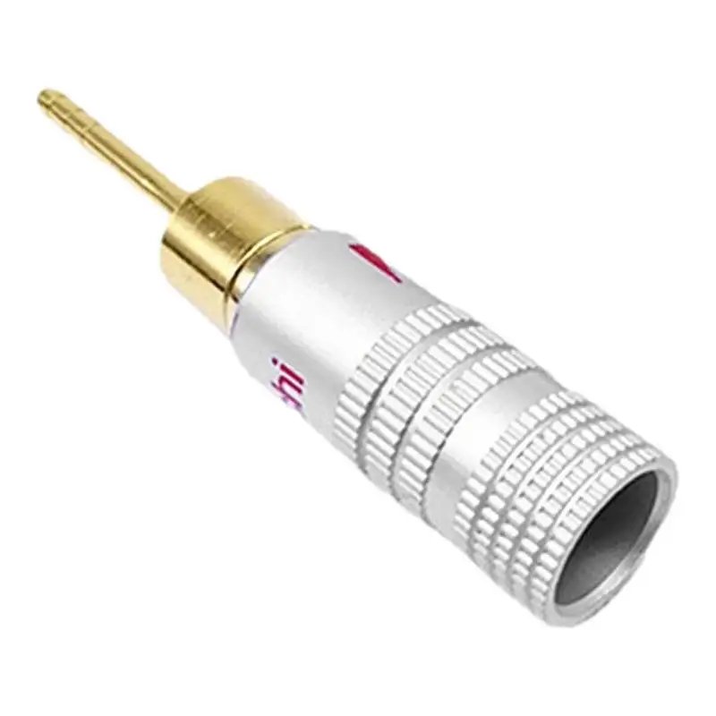 دبوس مكبر صوت Nak-Amichi ذهبي 24 قيراط ، مقابس ذكور ، موصل قفل لولبي ، سدادة مستقيمة ، 2 مكعب ، موزة ذكر ، أسود وأحمر ، 1