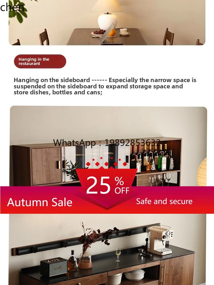 

Kitchen Hanging Cabinet Black Walnut Wood Wall-Mounted Storage Sideboard Wall Cabinet Wall Shelf Suspended