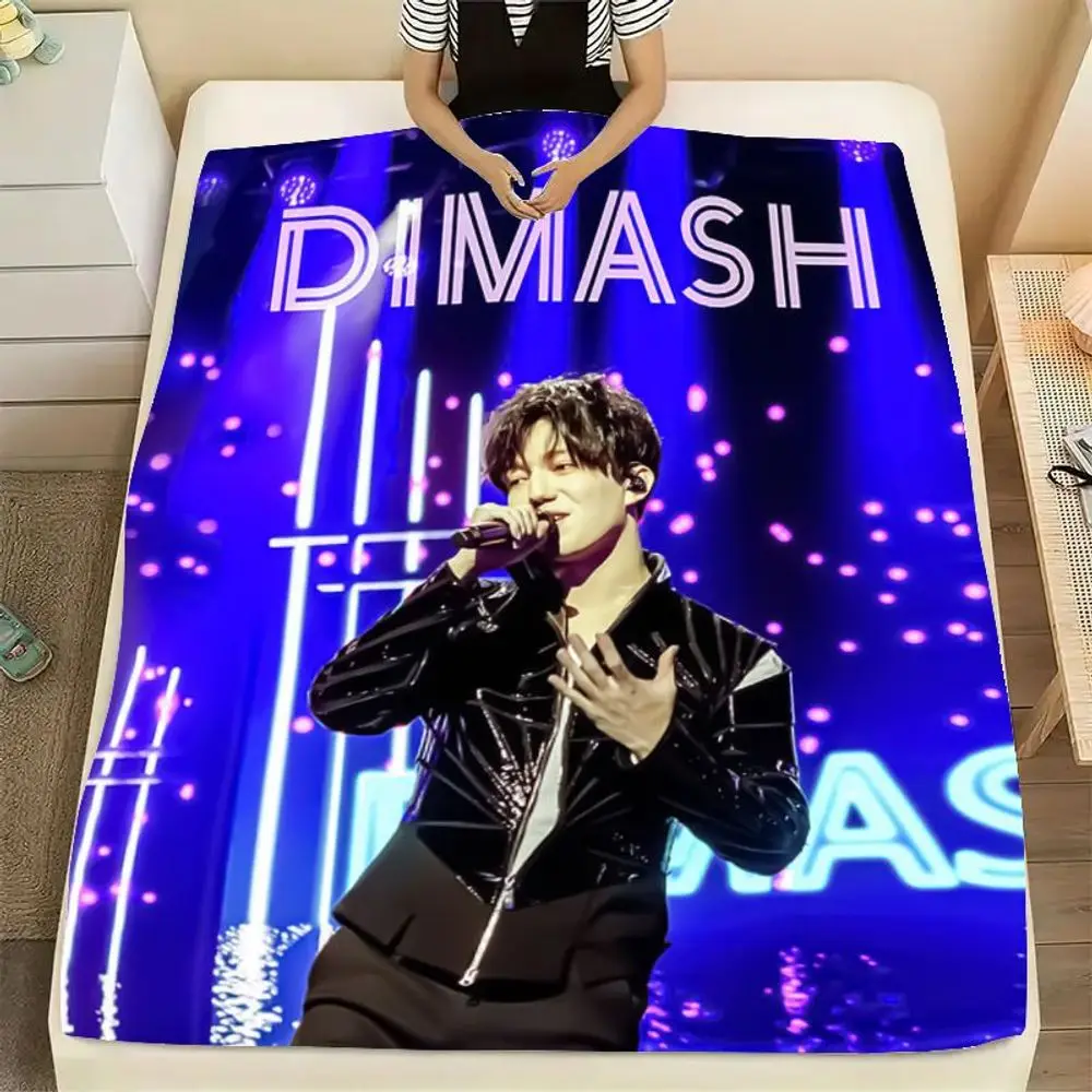 Dimash Kudaibergen Stage Performance Blanket - Soft Cozy Throw with Vibrant Concert Design, Featuring Black Zip Jacket and Stunn