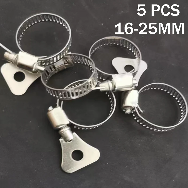 5 stücke/Edelstahl Wurm Stick Schlauch Clip Kraftstoff Schlauch Wasser Schlauch Clip Fisch Tank Schlauch Clip Hause Wasserhahn garten Schlauch Clip