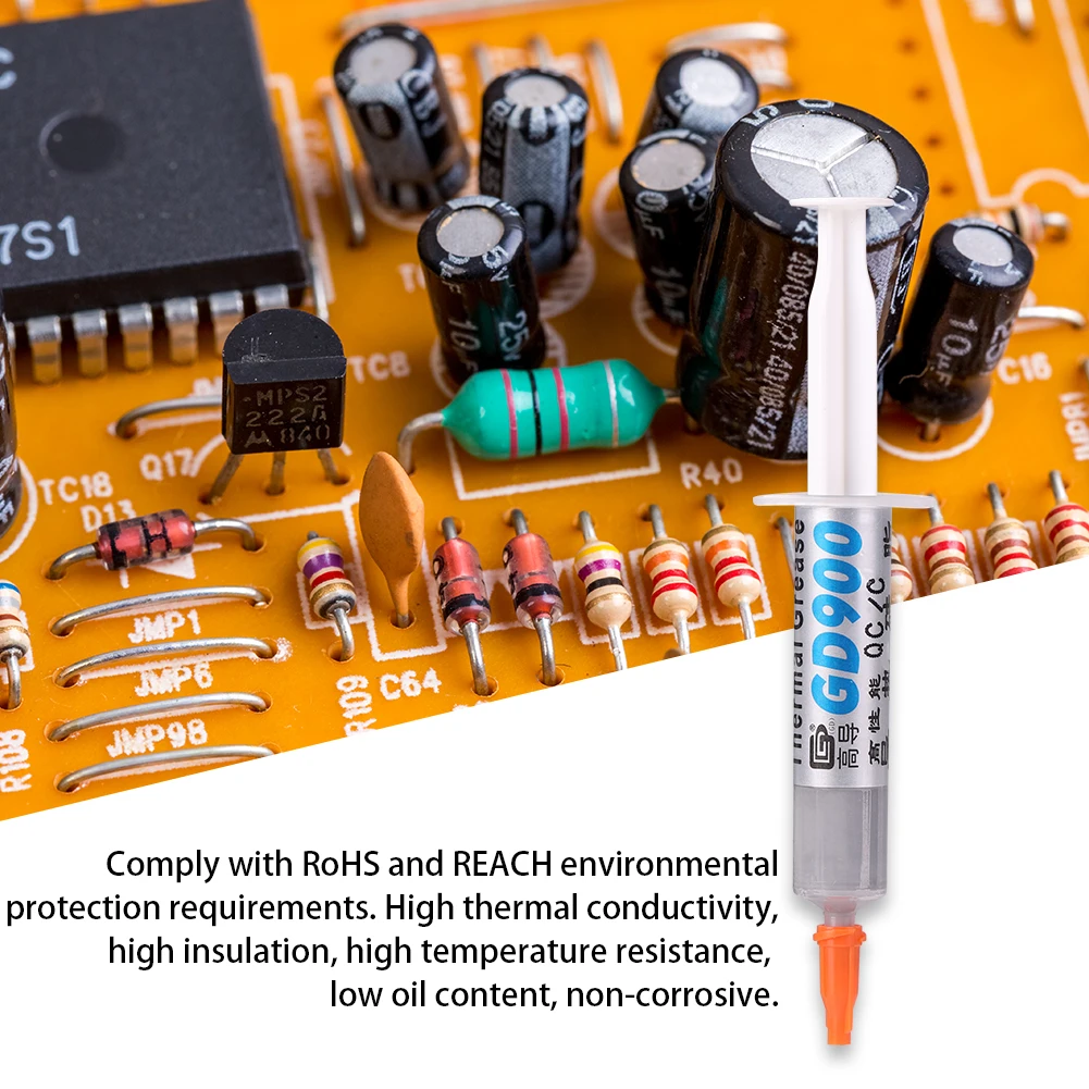 GD900 Thermal Conductive Grease Paste Net Weight 7 Grams Silicone Thermal Paste Heat Sink Compound for CPU GPU