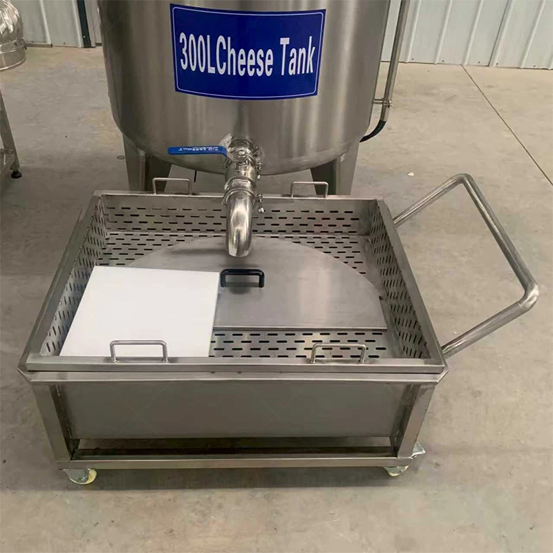 100L small-sized pasteurized milk sterilization machine, cheese making tank with temperature control, cheese cutting knife
