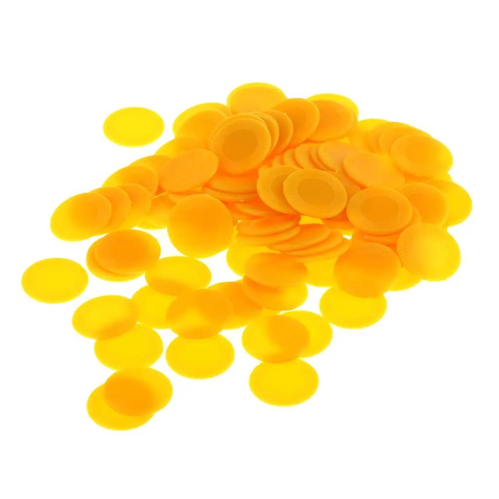Gambling Game Money Chips ABS Plastic Board Game Tokens 100 Pieces for Bingo Poker Family Entertainment