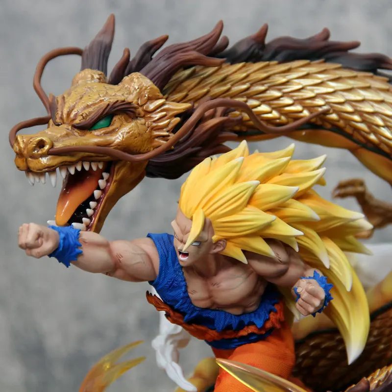 Figurines d'action créatives Dragon Ball Son Goku, Super Saisuperb, 3 souffles, modèle beurre, jouets, ornements de bureau, cadeau d'anniversaire, 30cm