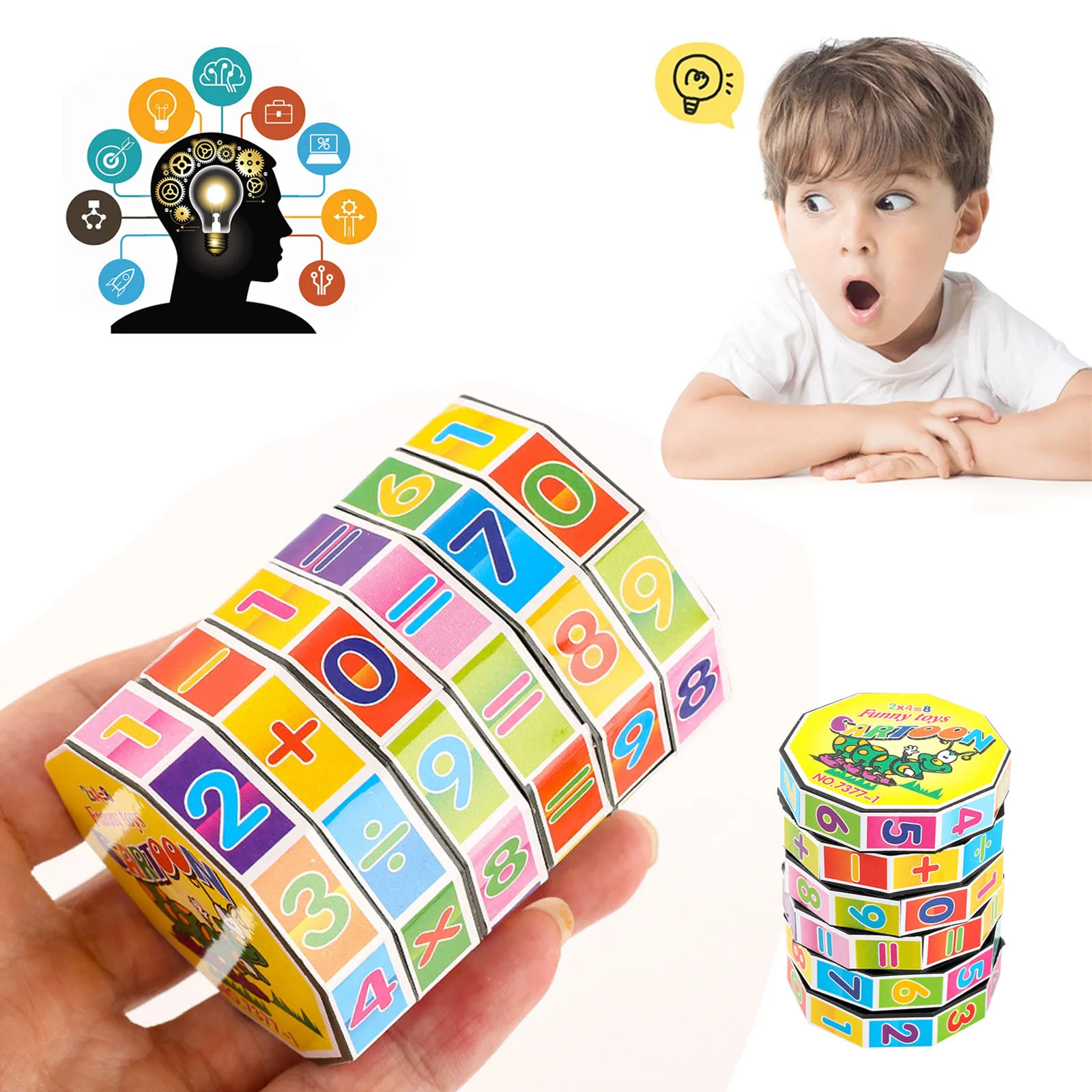 Arithmetic Cylindrical Cubes digital magic Toy Puzzle Early Education cylindrical magic cube Students Adult Fun Entertainment