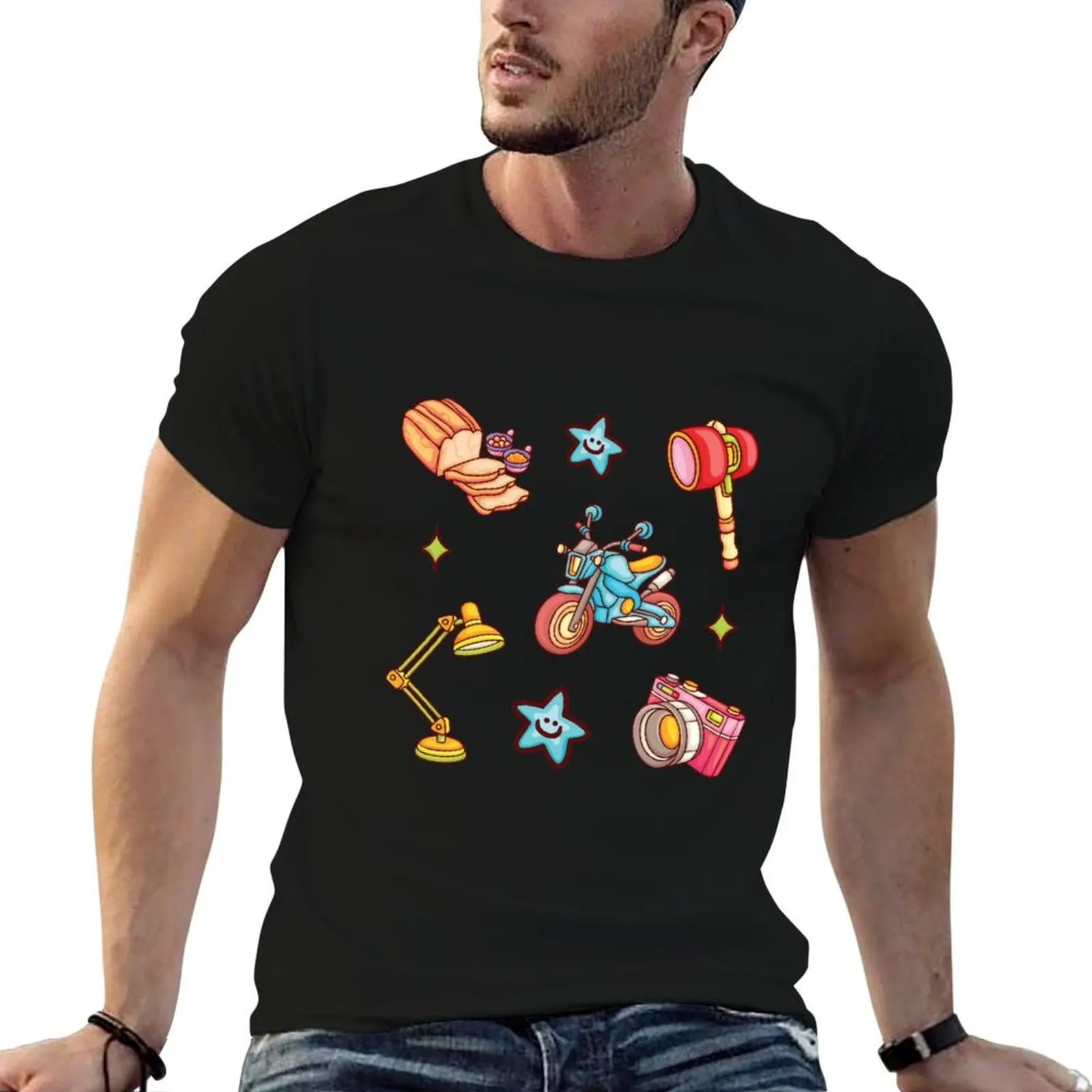 

MIX STICKER PACK T-Shirt t shirts for man cotton soft cotton t shirts man 100% cotton t shirt man T-shirt