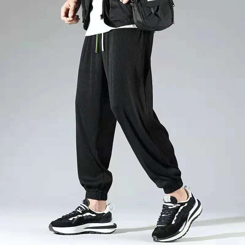 

Мужские полосатые модные повседневные эластичные спортивные тонкие брюки с переплетом