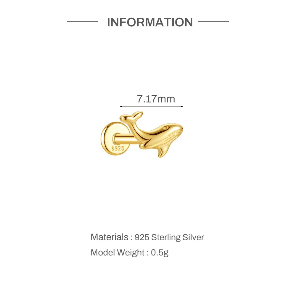 AIDE 1PC 925 Sterling Silber Glück Rot Koi Piercing Ohrring Für Frauen Geometrische Kette Zirkon Ohr Knochen Stud Ohrringe edlen Schmuck – Detail 33