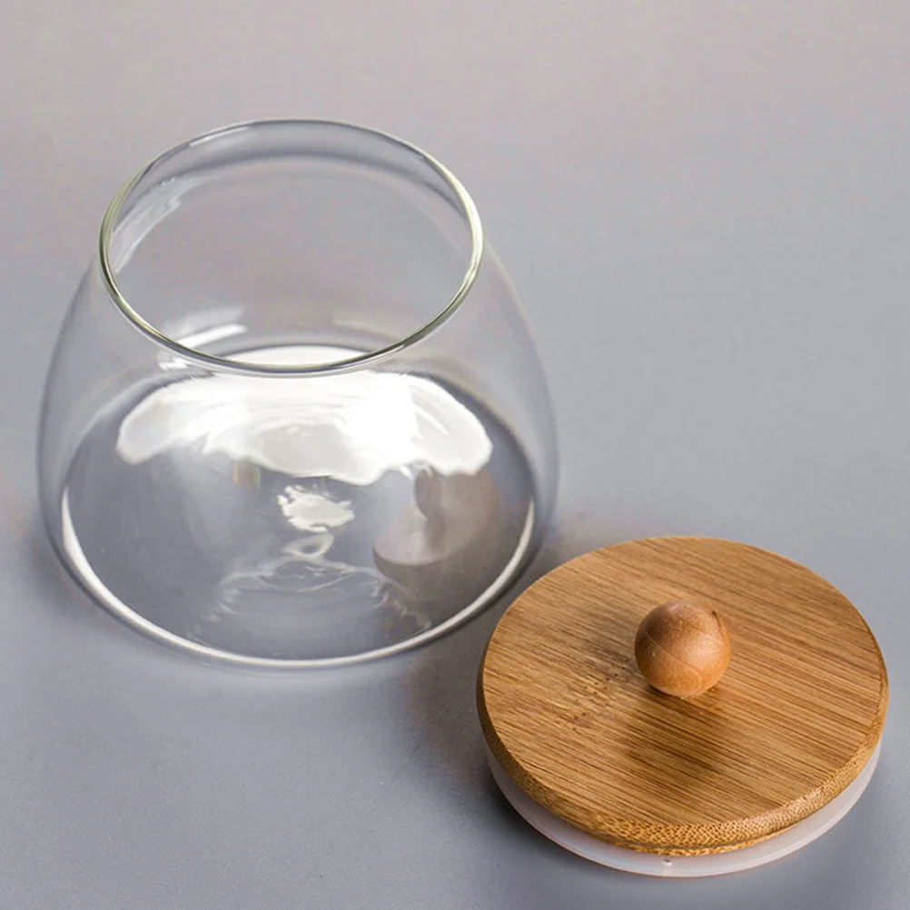

2pcs Glass Jar Transparent Food Container Dried Fruit Candy Sealing Box Wedding Party Accessory Gift Storage Holder Household