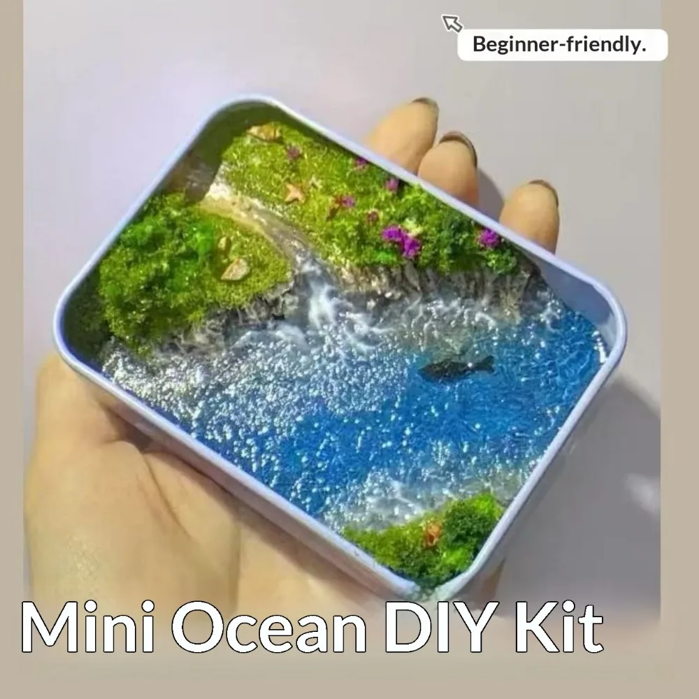Handmade peninsula miniature ocean landscape iron box DIY material package high value