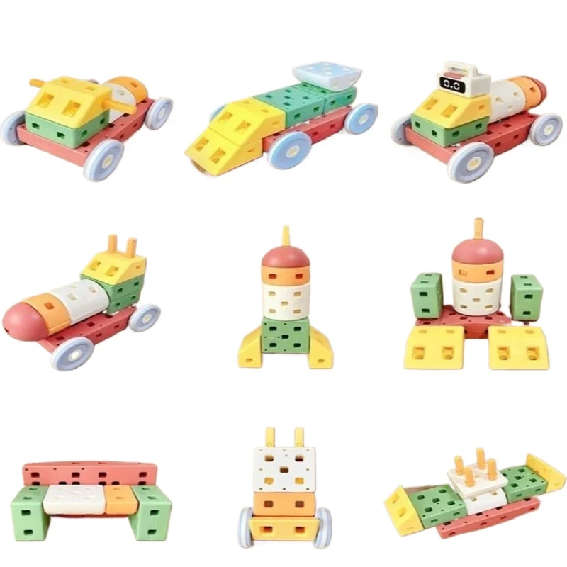 Large Building Block Children Educational Car Toy Model Creative Kids Construction Assemble Building Blocks Playroom Fun Gift