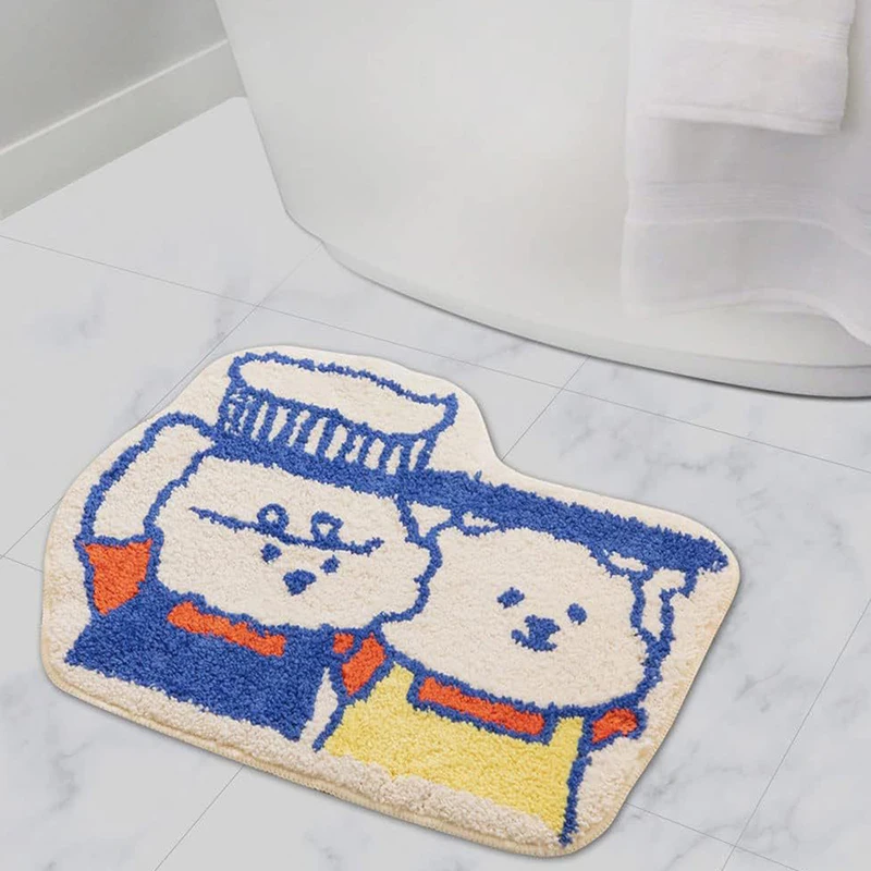 Cartoon Simple Floor Mat Creative Imitation Cashmere Floor Mats Bathroom Non Slip Mat Home Decor Rug