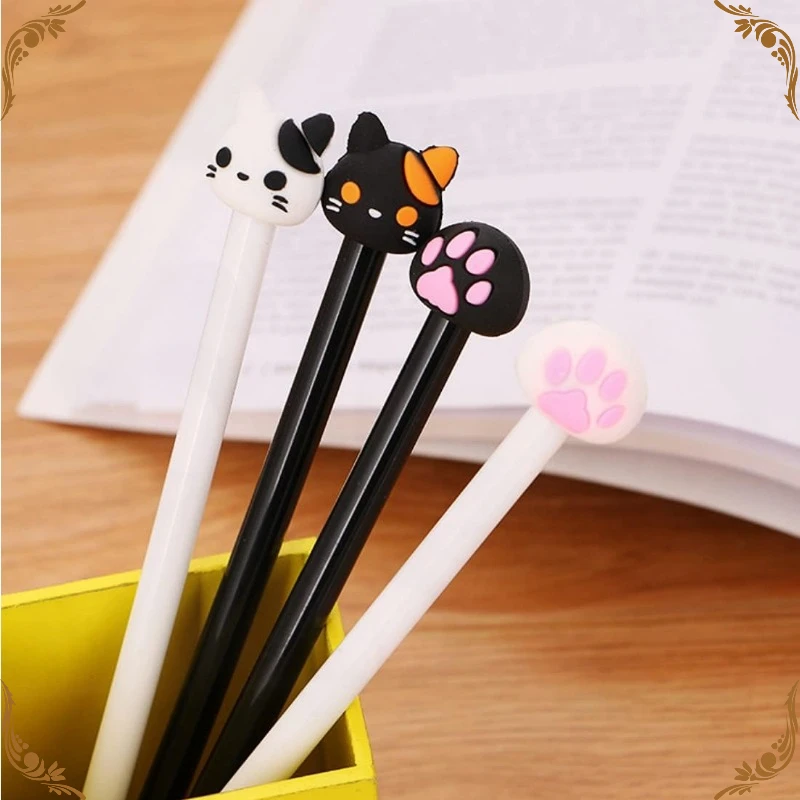 Wholesale Cute Cat Gel Pens,fun Kawaii Pens Set,Animal Kids Office School Supplies Kawaii Stationery