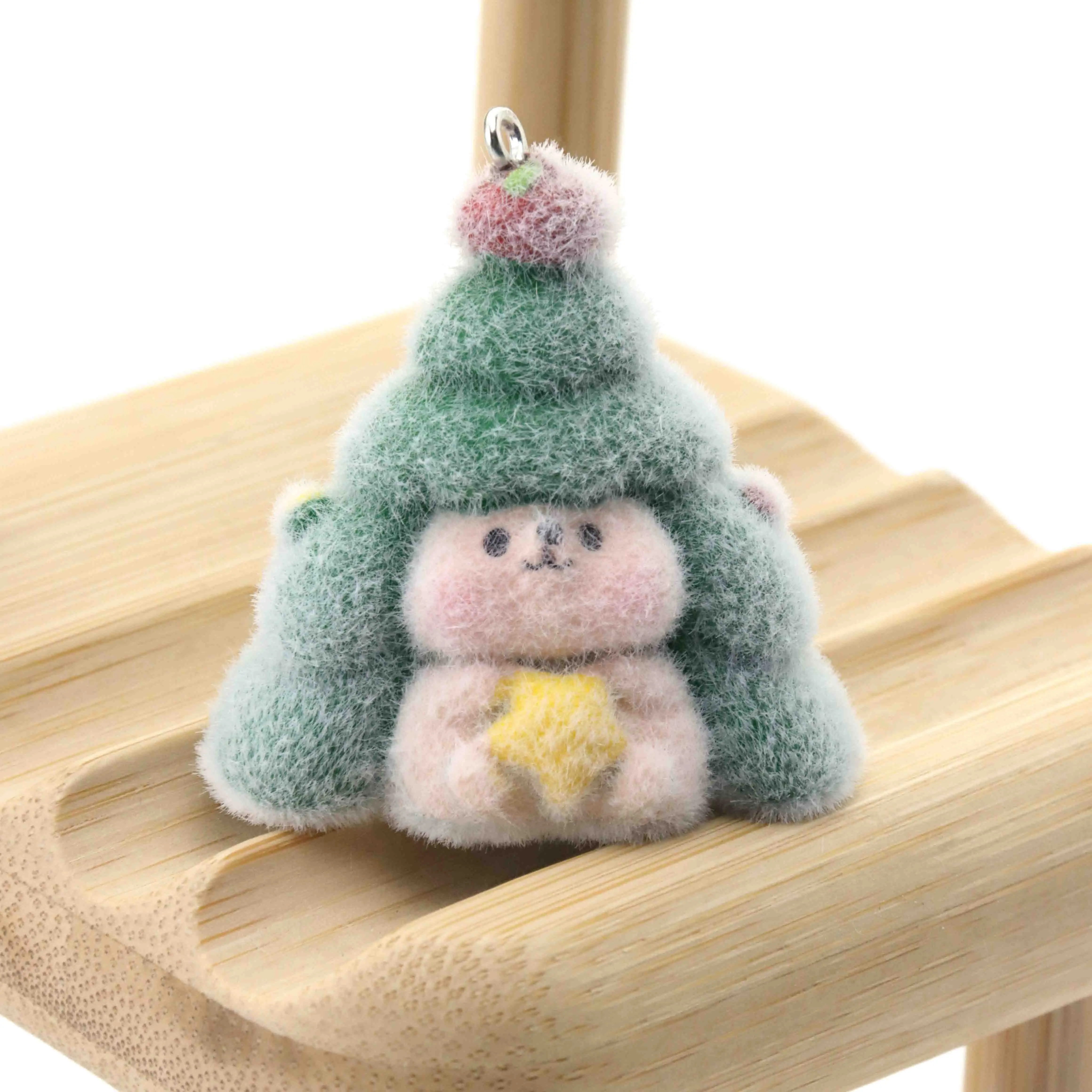 

WZNB 2 pcs Resin Flocking Charms Christmas Tree Pendant Jewelry for Making Earrings Bag Decorative Ornaments Accessories