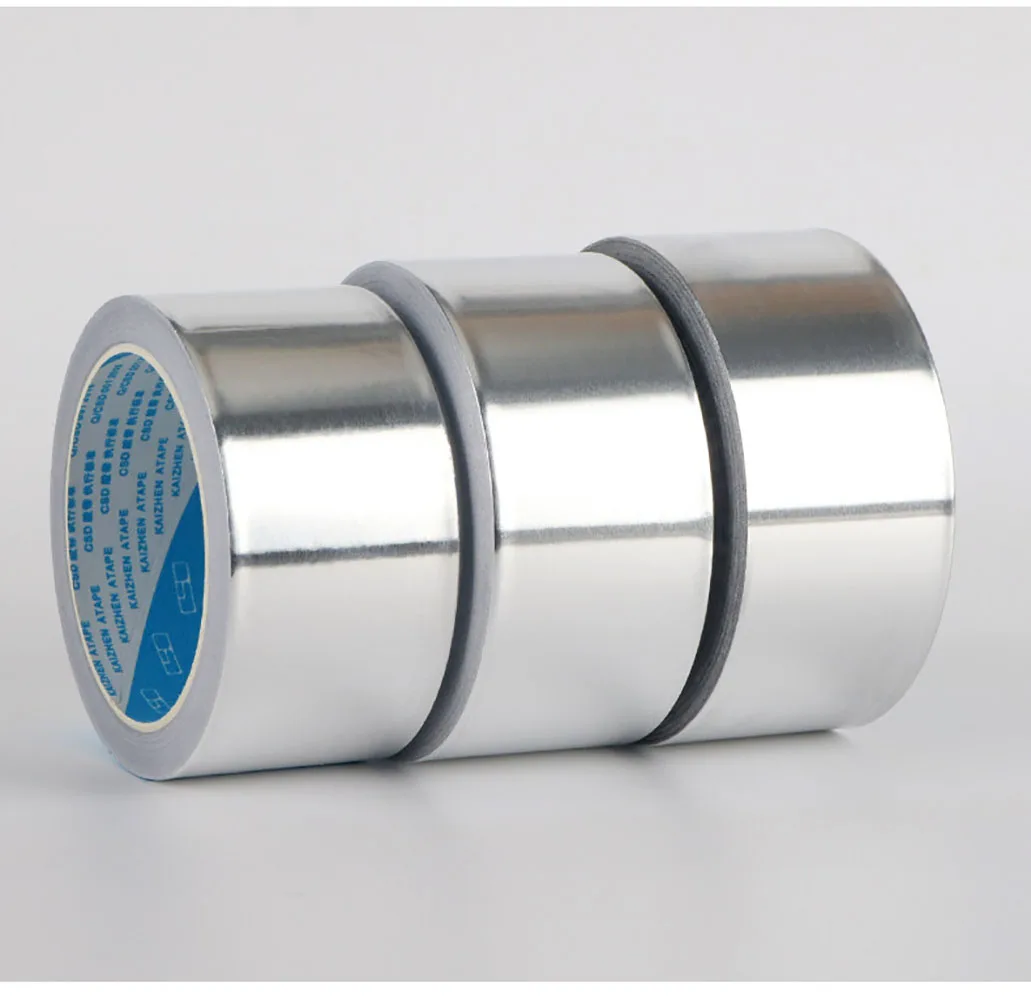 20M 50M High temperature resistant aluminum foil thickened waterproof and fireproof adhesive tape thickness: 0.06 0.08 0.1 0.2mm