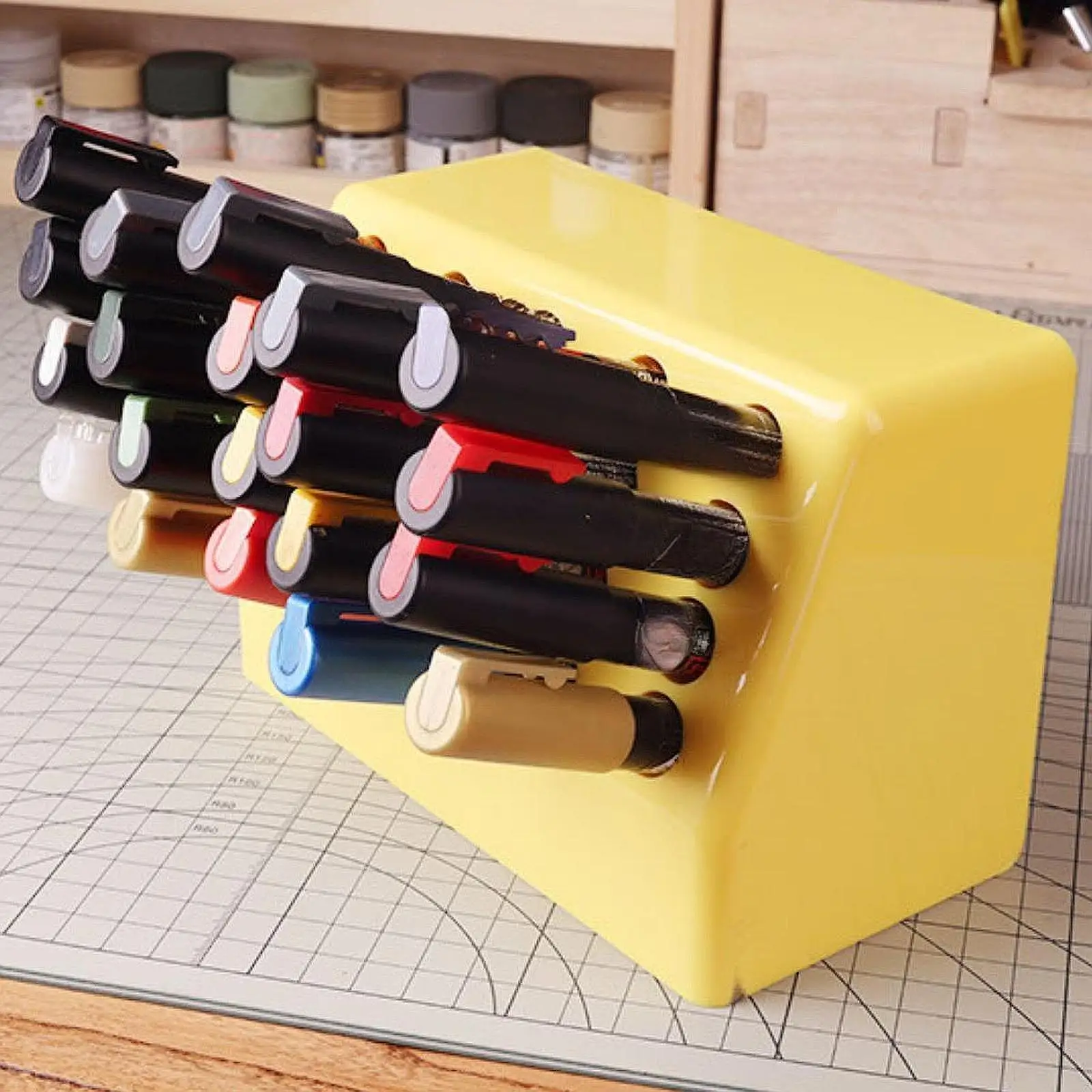 

Стойка для художественных маркеров, подставка для миниатюрного набора красок, ручек с акварельными кистями