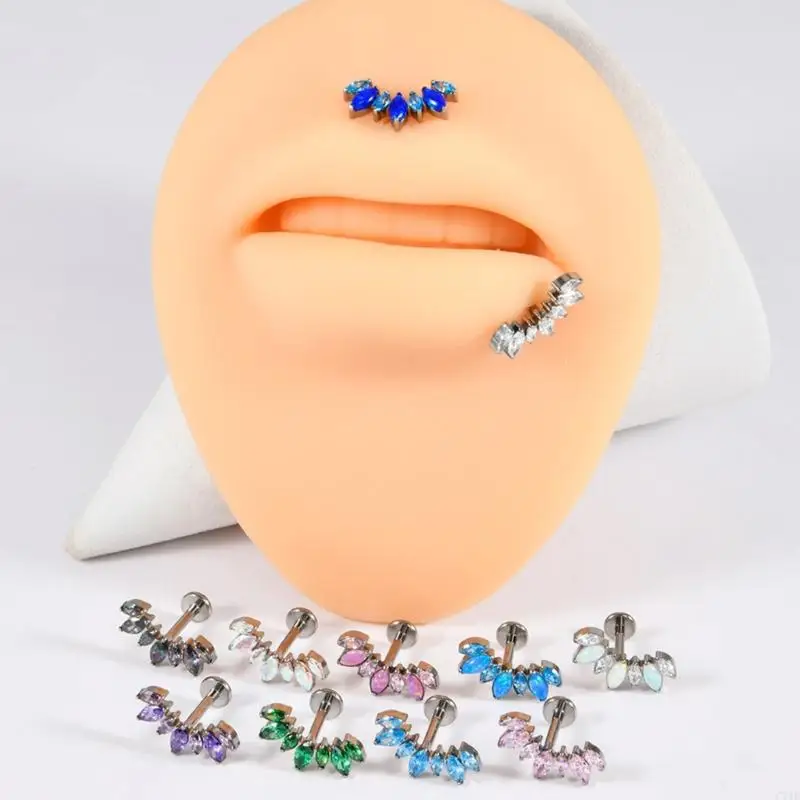 T Internally Threaded Cartilage Earring With Elegant Curved Alloy Body Jewelry