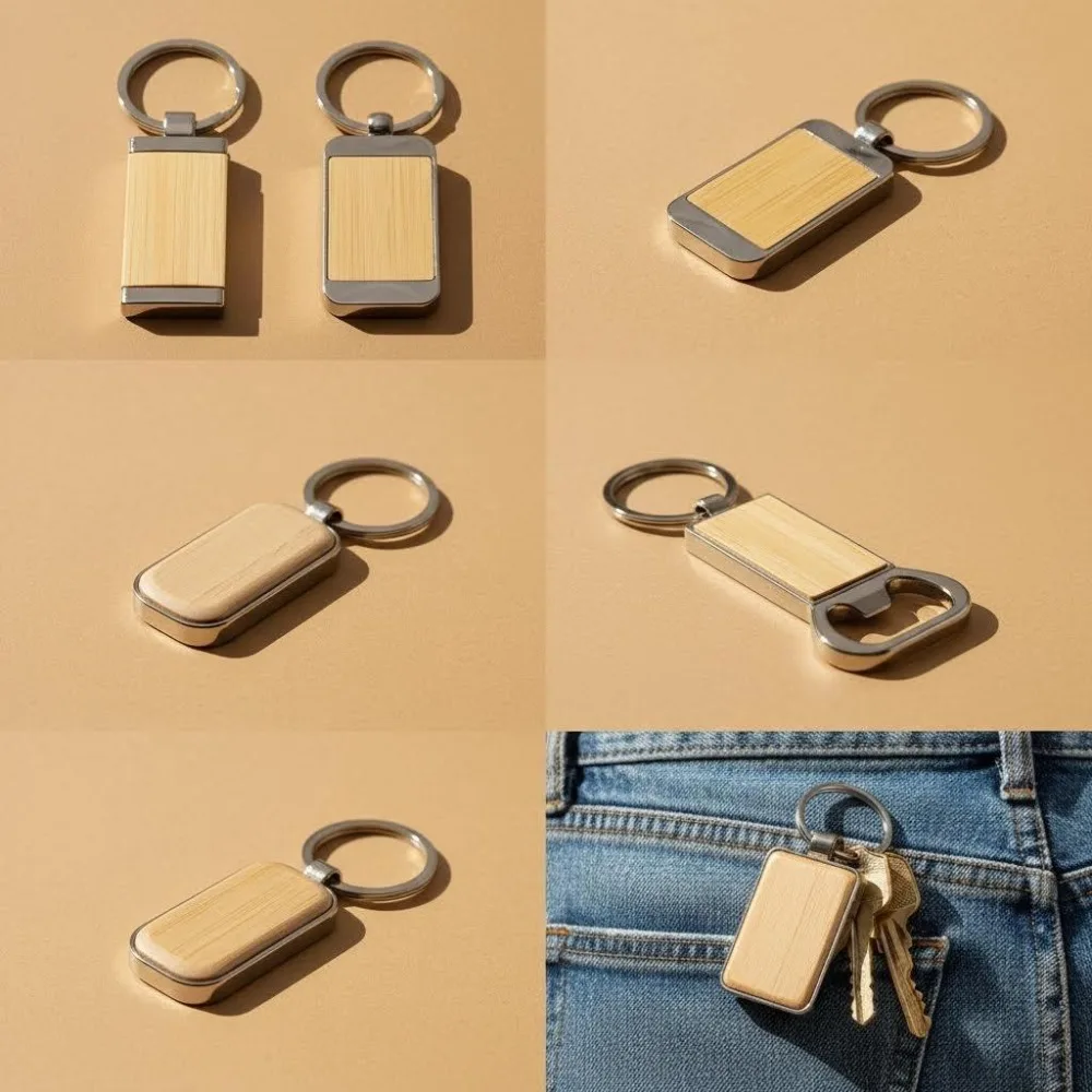 

Personalized Retroism Metal Wood Square Oval Heart Shape Keychain Key Ring Creative Women Men Christmas Valentine's Day Gift