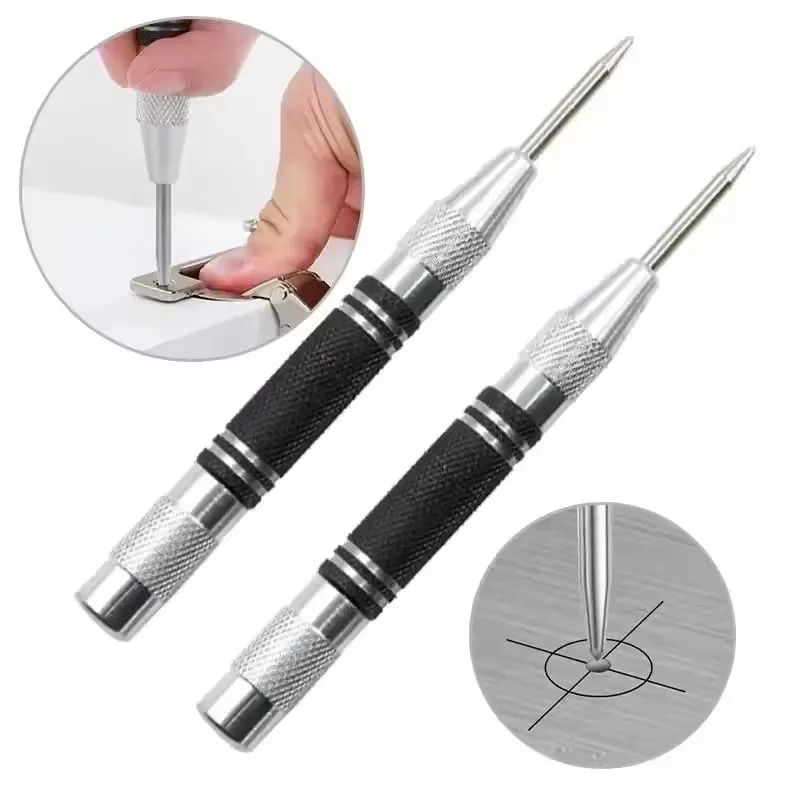 Auto Center Puncher Hole Marker Wood Metal Steel Spring Load Kerner Drill Locator Heavy Duty Punch Carpentry Automatic Hand Tool