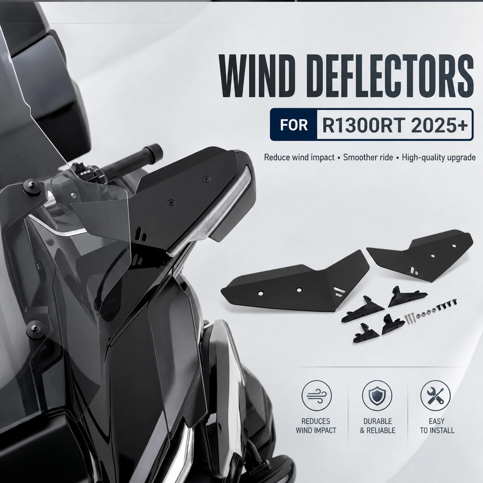Image of Für BMW R1300RT 2026 R1300 RT 2025 R 1300 RT Vorne Links Rechts Motorrad Windschutzscheiben Seitenwindabweiser Spoiler-Set