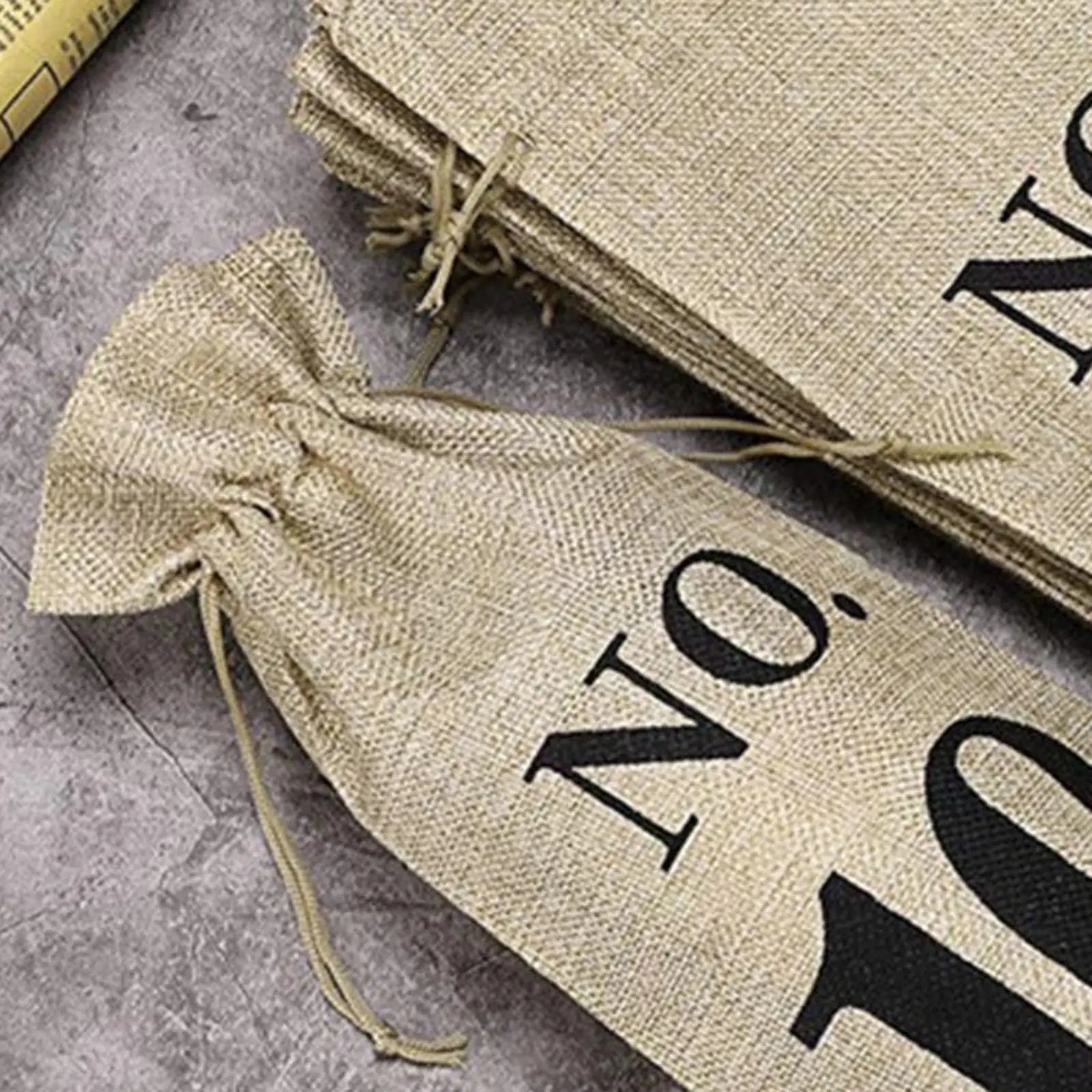 10x Burlap Bags Gift Reusable for Birthday Christmas Party