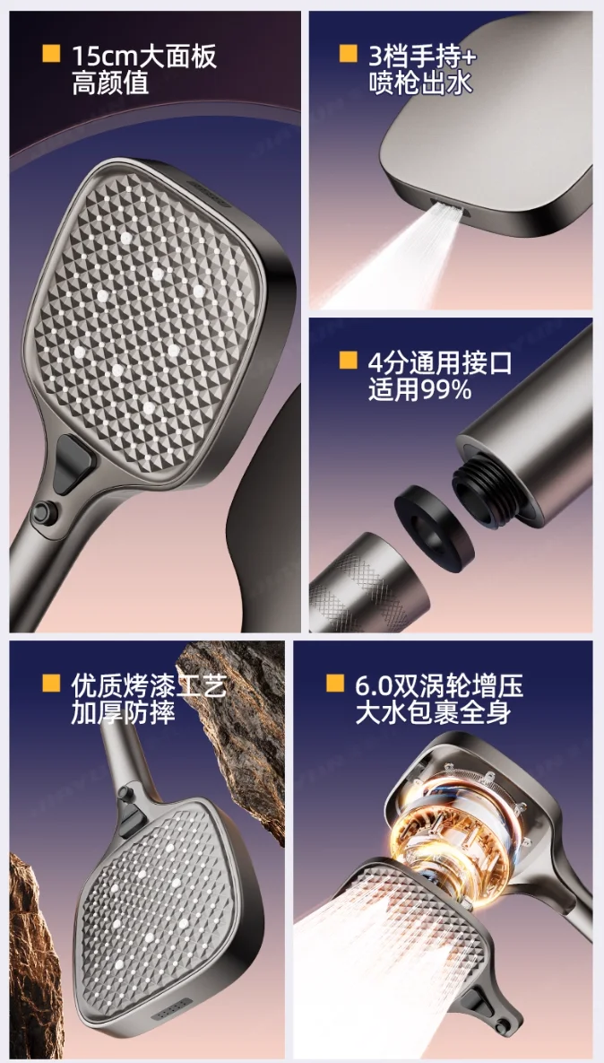 جديد 4 طرق تصفية دش رئيس 17.5 سنتيمتر لوحة كبيرة الحمام ارتفاع ضغط توفير المياه الأمطار دش مربع دش فوهة #5