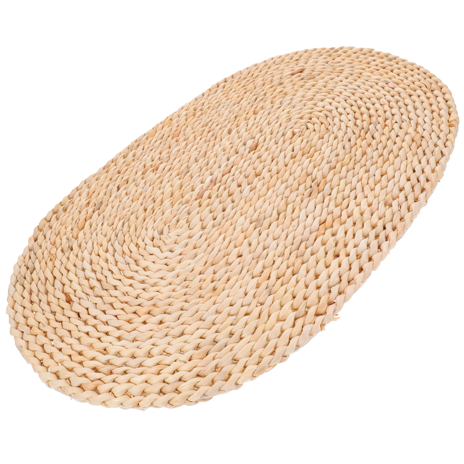 

Large Handwoven Braided Placemat Heat Resistant Oval Woven Straw Dining Table Mat Rustic Cutlery Cushion Decorative Household