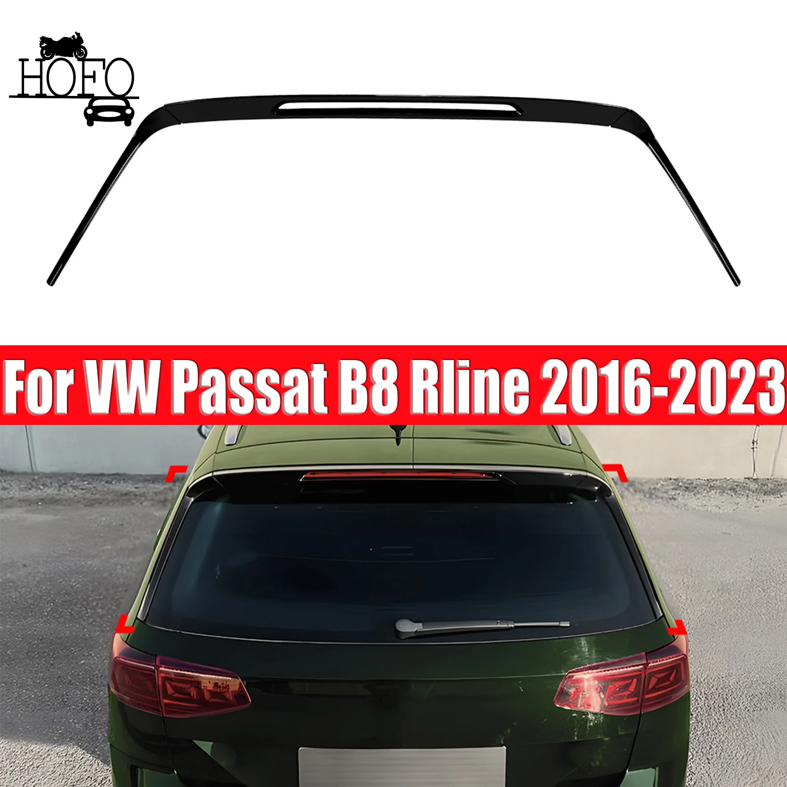 For VW Passat B8 Rline 2016-2023 Rear Spoiler Tail Wing Top Wing Side Skirt Wing Exterior Modification