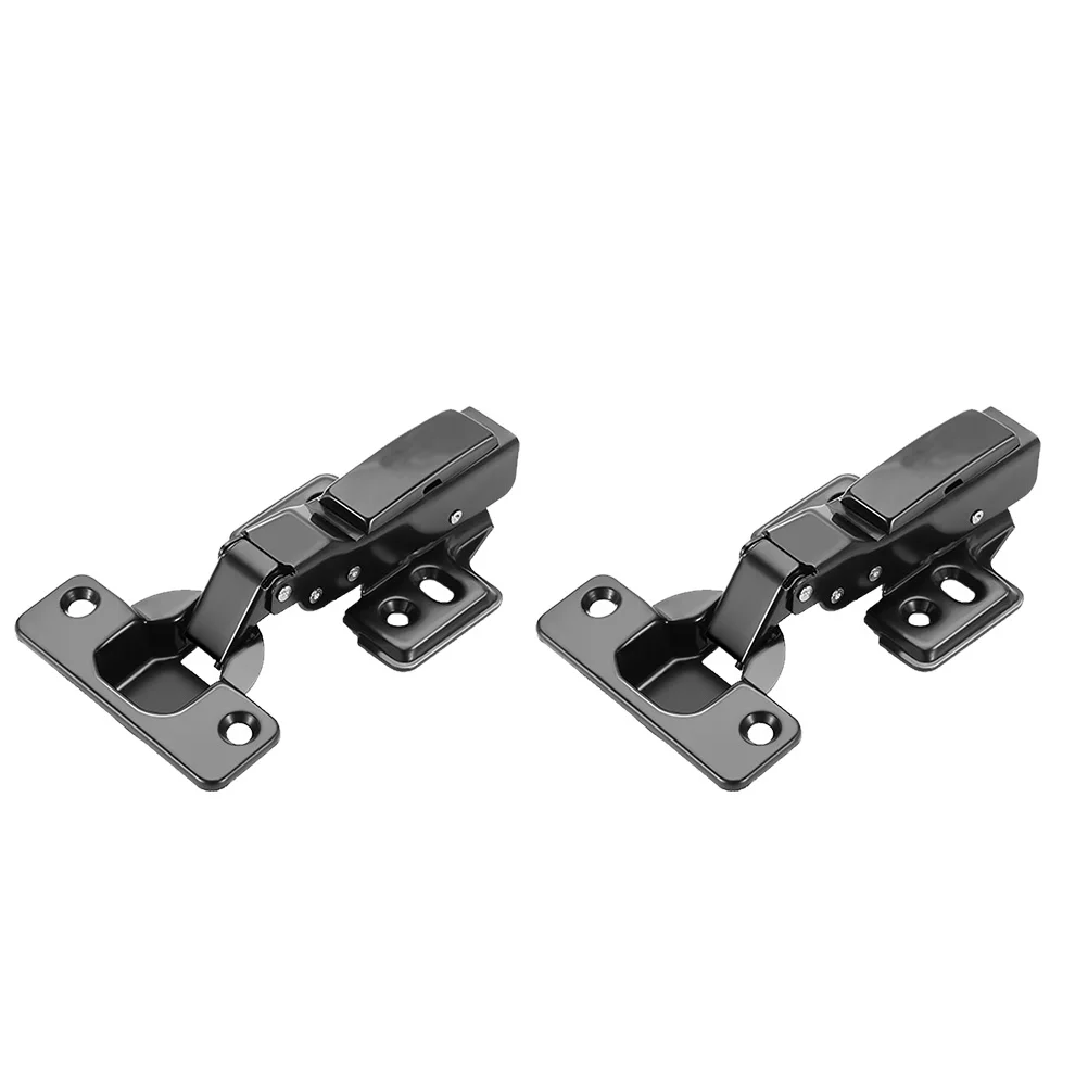 

2Pcs Black Stainless Steel Damping Hinges for Cabinet Door Furniture Hydraulic Buffer System Long lasting Not Deform Durable