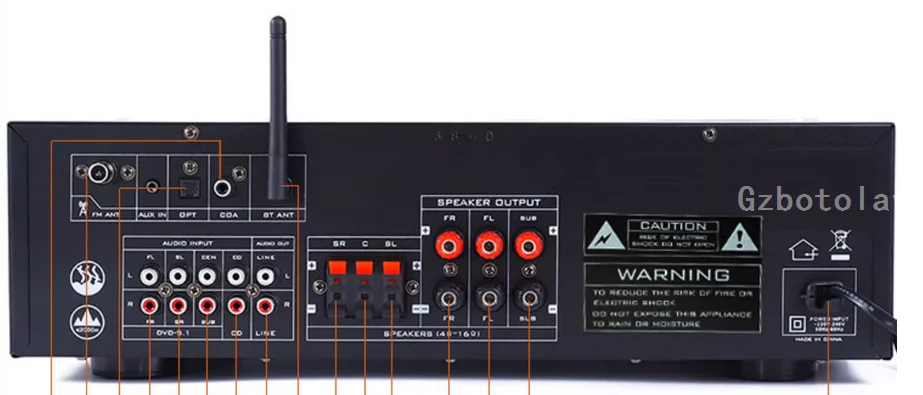 

1200 Вт 220 В Bluetooth оптоволоконный коаксиальный усилитель с декодированием без потерь 5,1 канала караоке цифровой усилитель объемной мощности с дистанционным управлением