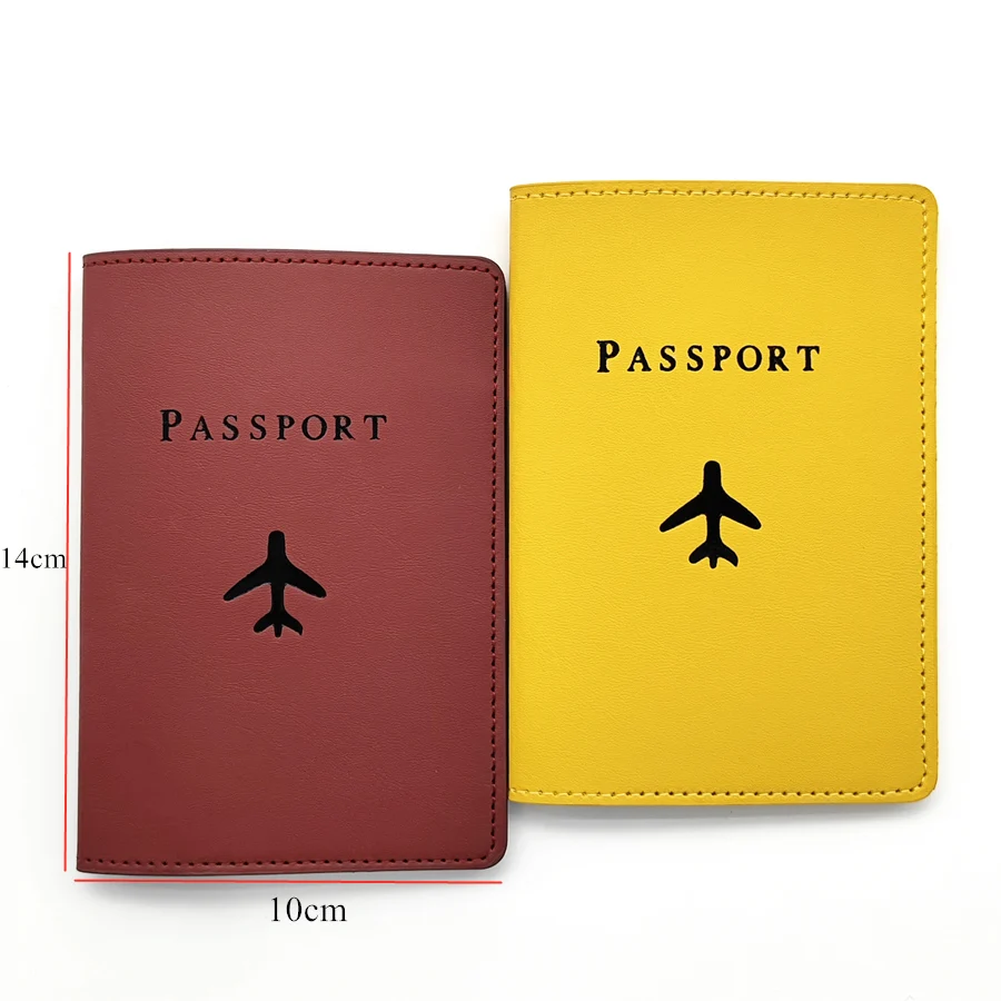 2PCS a Set Lovers PU Leather Passport Cover Case Card Holder Couples Travel Accessories Wallet for Girls And Boys