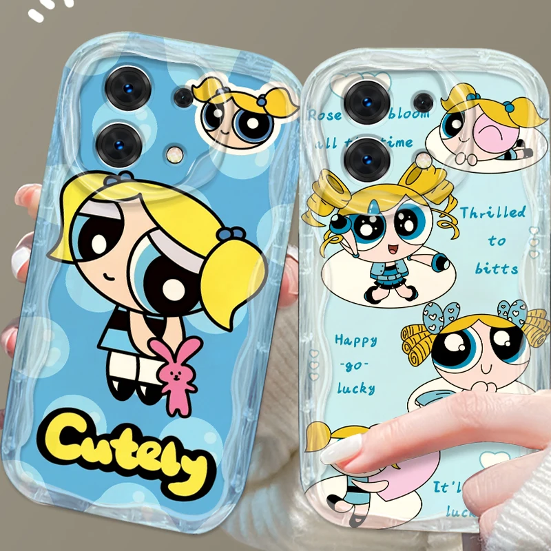 Cute P-Powerpuffs G-Girls For Xiaomi Redmi Note 13 12 12S 11S 11 10 9 8 10A 9C 9T Pro Plus 5G Wave Oil Soft Phone Case