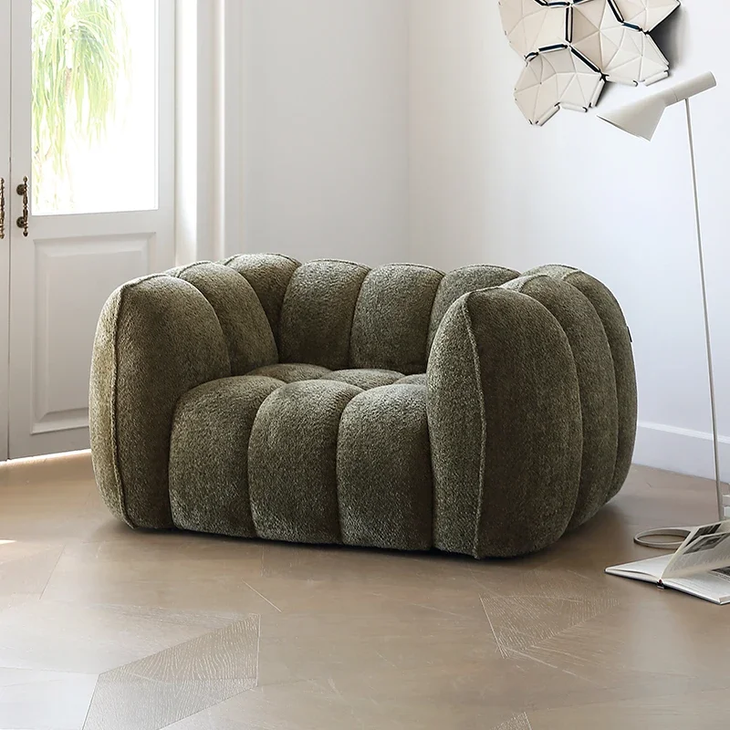 Single retro fabric lazy sofa