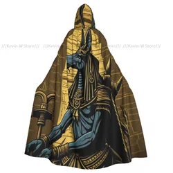 Hooded Cloak Unisex Cloak with Hood Egyptian God Anubis Art Cloak Vampire Witch Cape Cosplay Costume