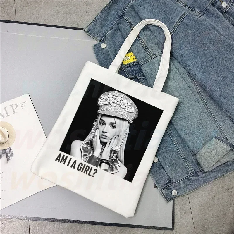 Britney Spears Print Reusable Shopping Bag Women Canvas Tote Bags Printing Eco Bag Cartoon Shopper Shoulder Bags