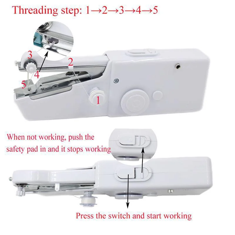 26Pcs Handheld Sewing Machine Set Portable Mini Sewing Machine Electric Stich Tool For Fabric Clothing