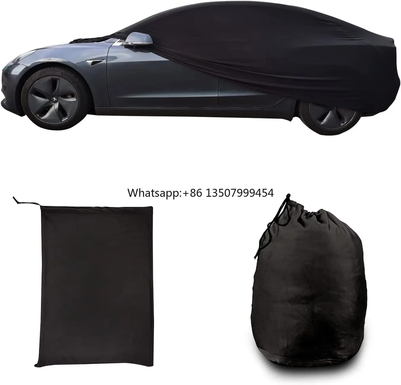Car Cover Sun-proof UV Car Protector Scratch-proof Outdoor Full Indoor Car Cover for Model 3/Y With Storage Bag