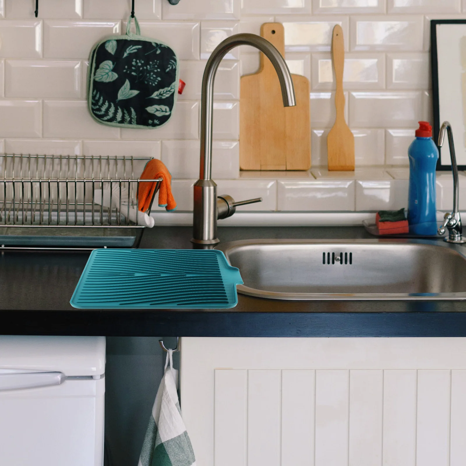 

Silicone Draining Mat for Kitchen Counter Non-Slip Dish Drying Pad Sink Protector Easy Clean Home Decor Drying Mat