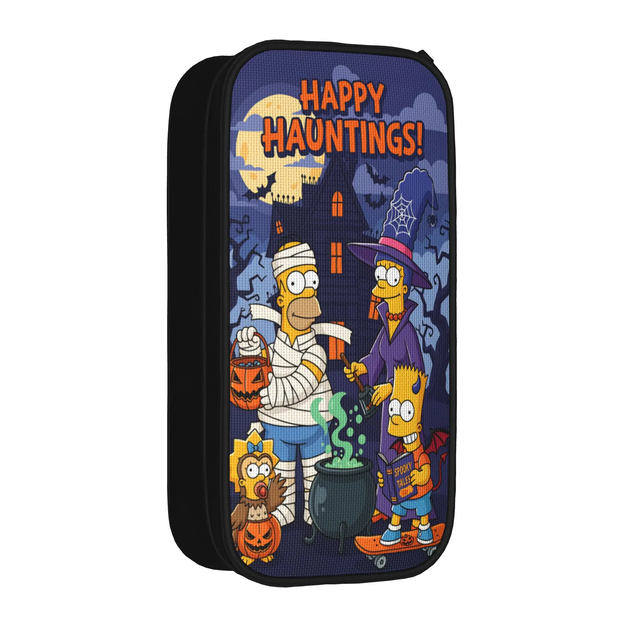 Пенал для карандашей с забавным дизайном S-Simpsons Mummy Homer Happy Hauntings, школьный пенал для мальчиков, холщовый органайзер для канцелярии