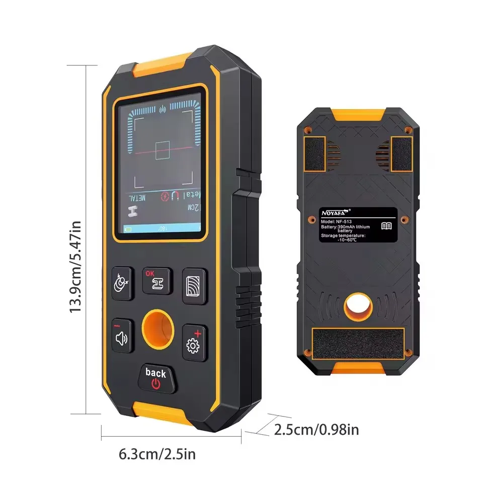 Noyafa NF-513 scanner de parede detector de metais localizador de pinos de madeira display lcd detector de parede metal ac fios ao vivo detector de madeira
